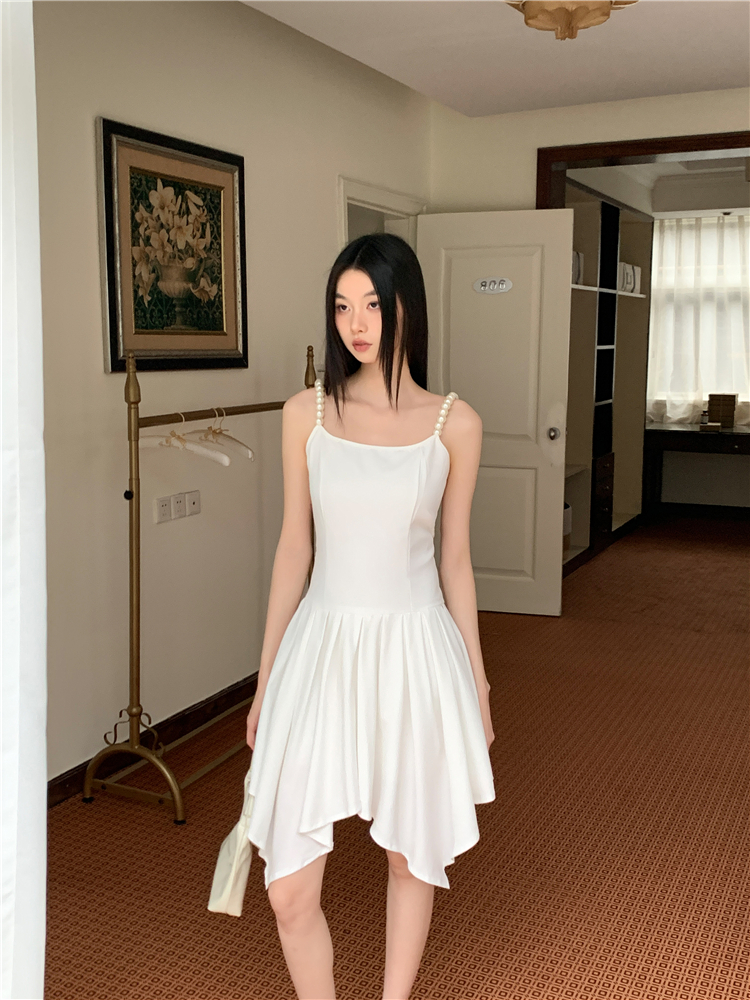 Special white pearl sling dress