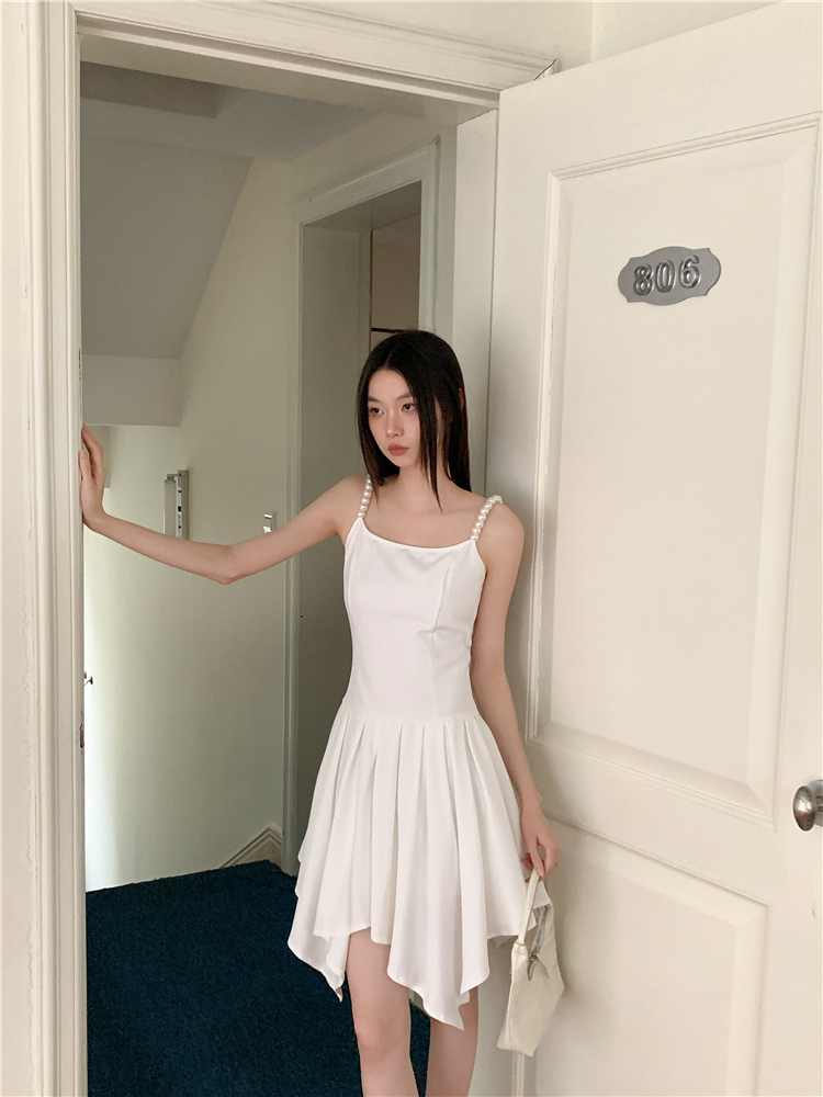 Special white pearl sling dress