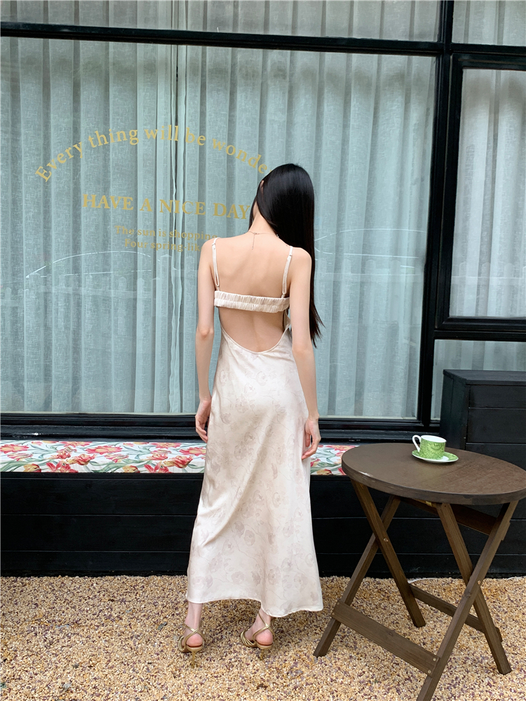 Vacation summer dress slim halter long dress for women