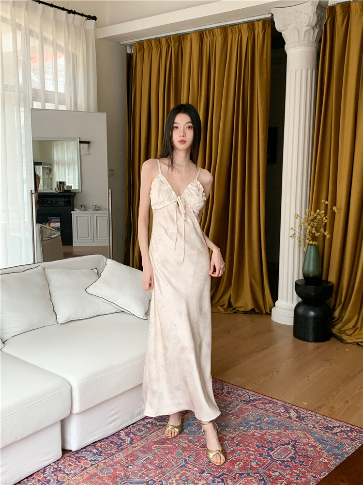 Vacation summer dress slim halter long dress for women