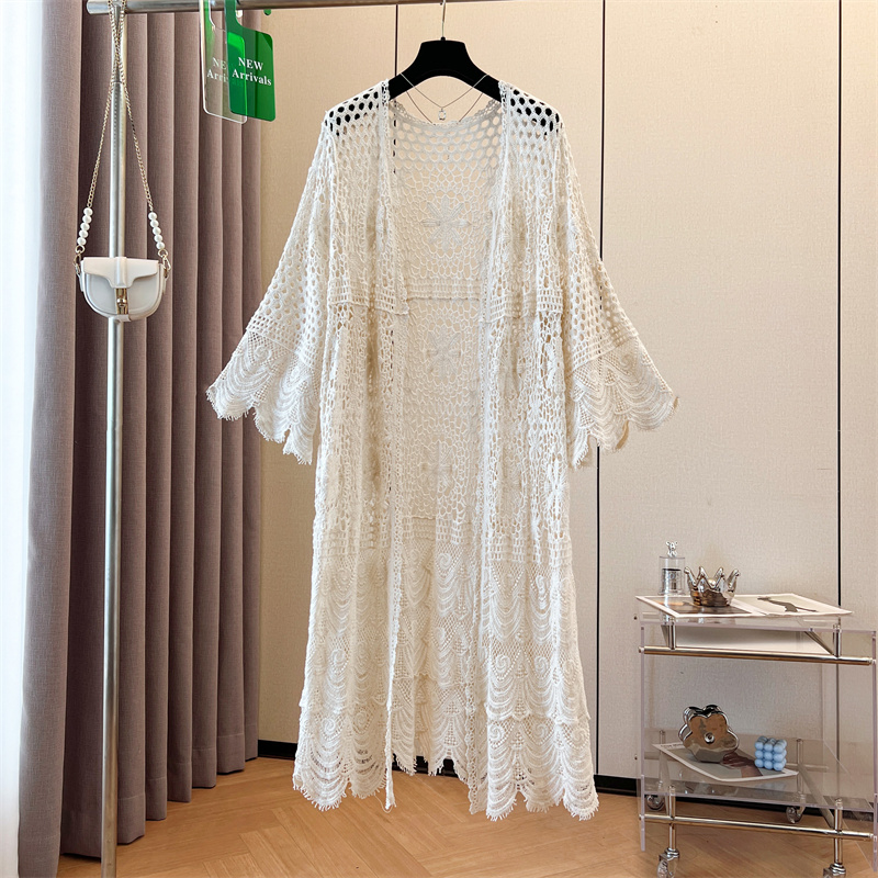 Long loose smock hollow national style sweater for women