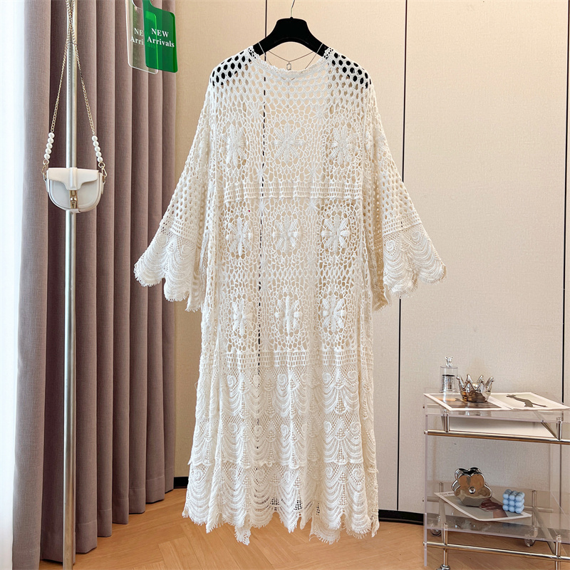 Long loose smock hollow national style sweater for women