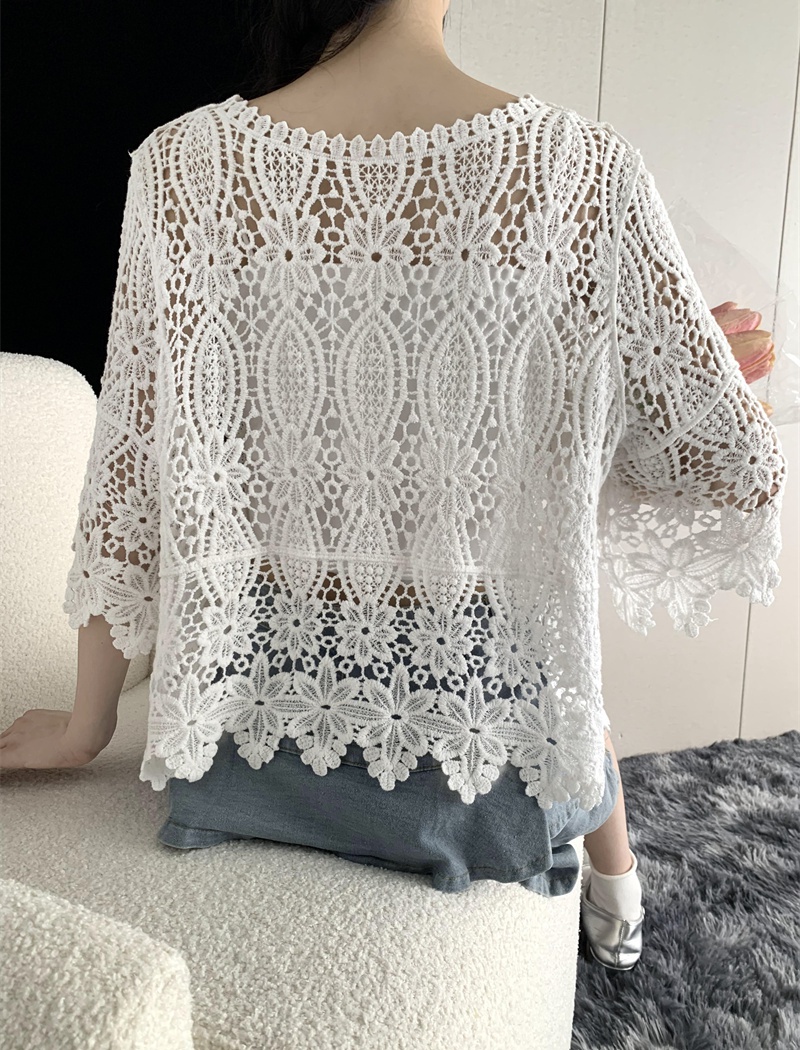 Crochet summer sweater all-match loose tops for women