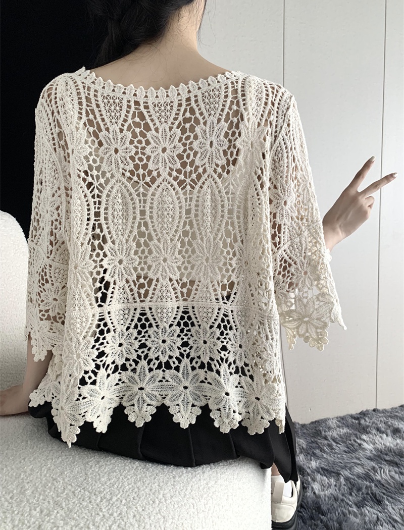 Crochet summer sweater all-match loose tops for women