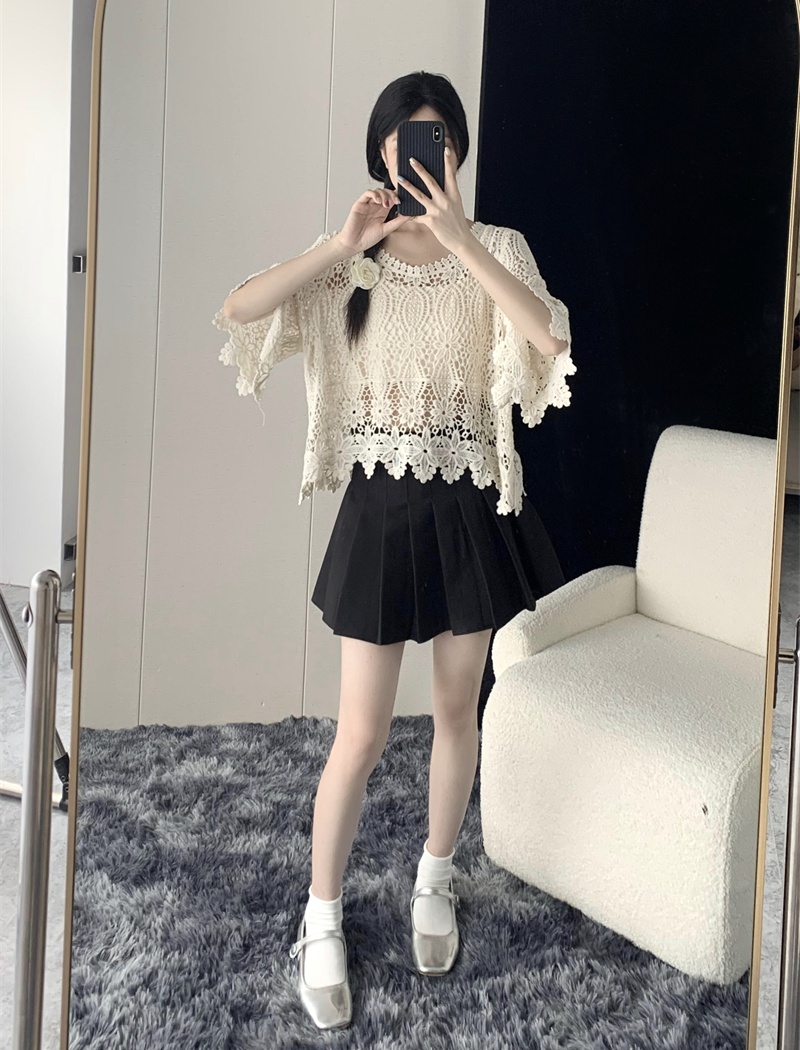 Crochet summer sweater all-match loose tops for women