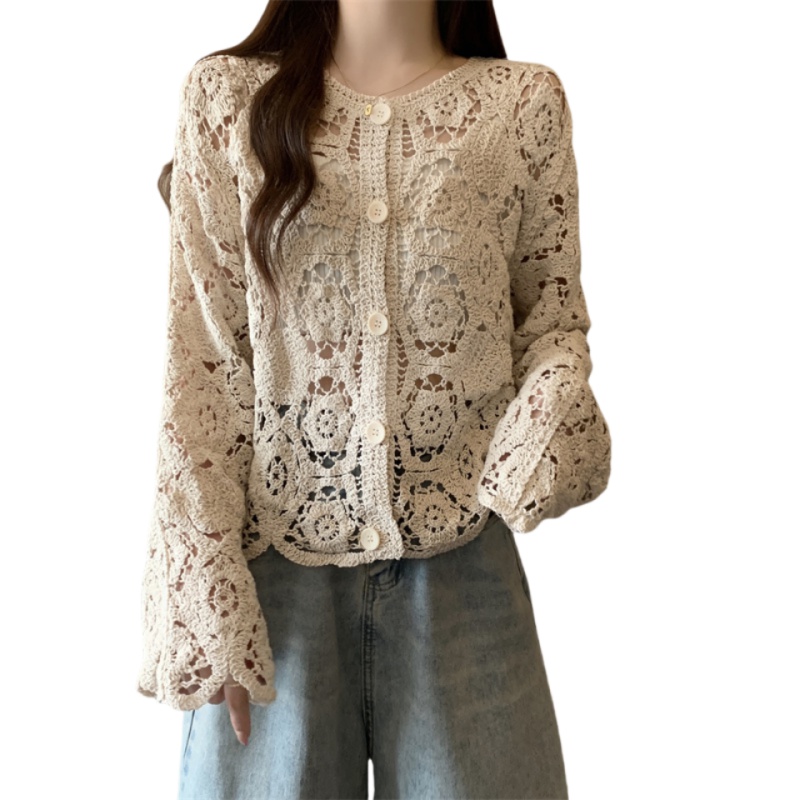 Stunning refinement crochet hollow tops for women