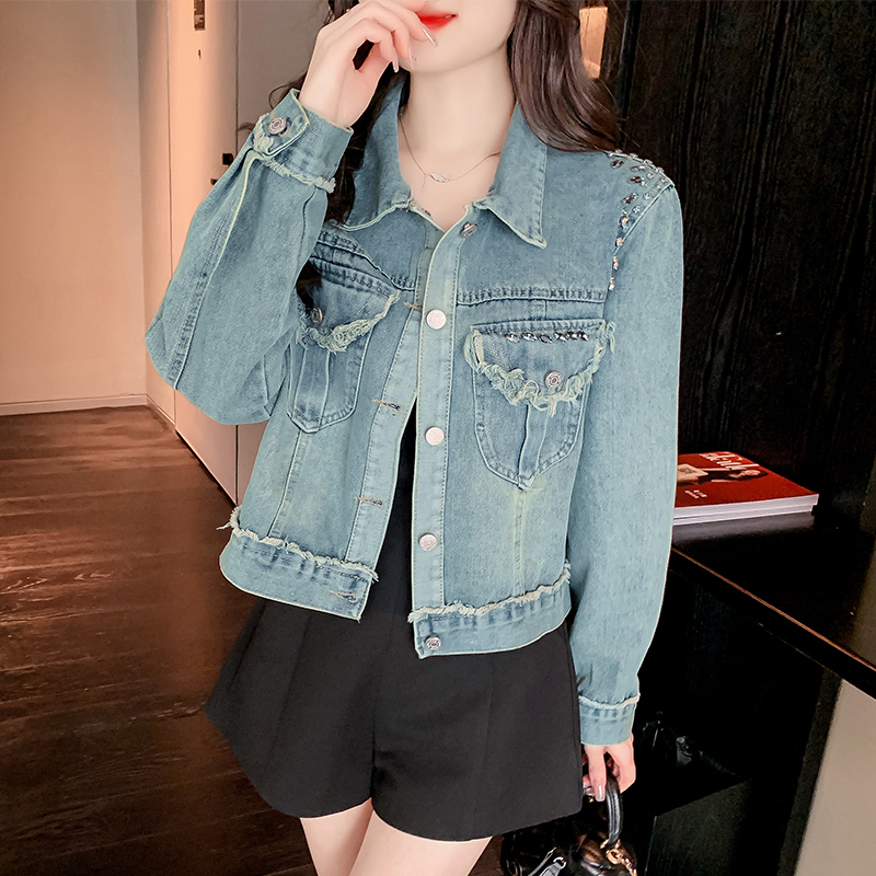 Denim coat all-match denim jacket for women