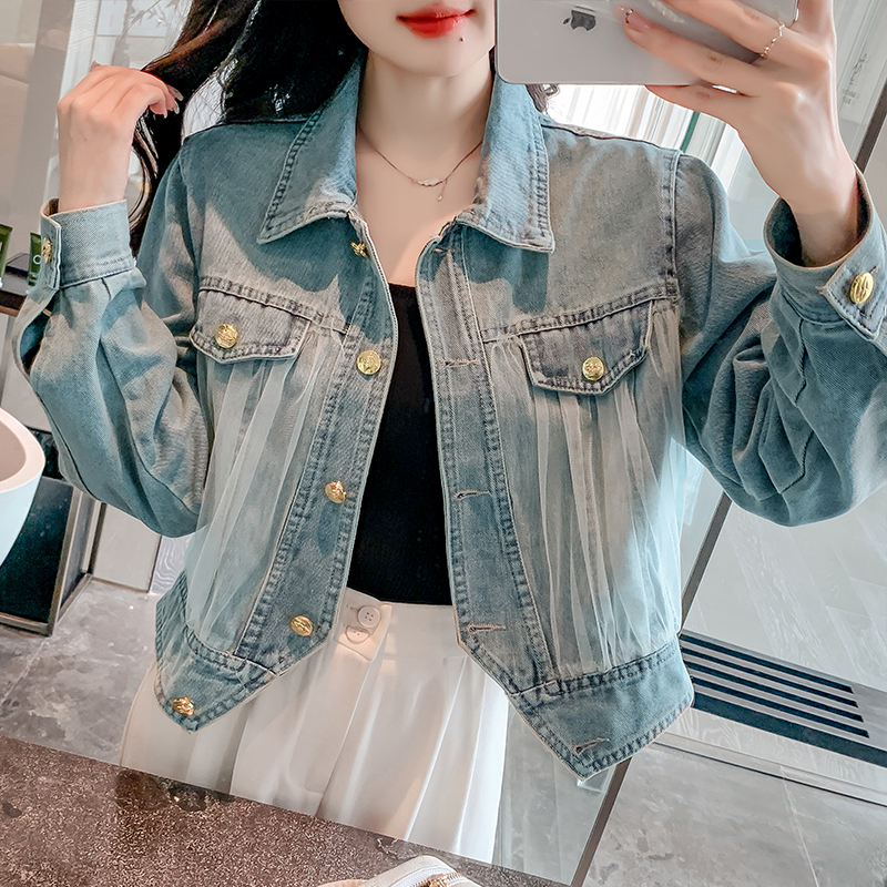 Denim coat spring and autumn denim jacket