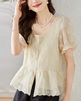 Show young summer Casual shirt lace temperament tops for women