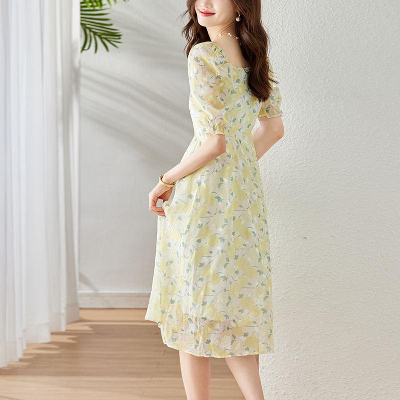 Temperament sweet lady dress Casual floral long dress