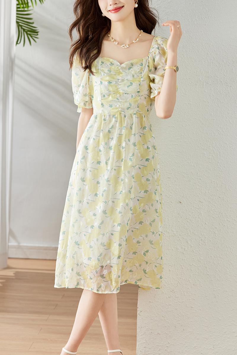 Temperament sweet lady dress Casual floral long dress