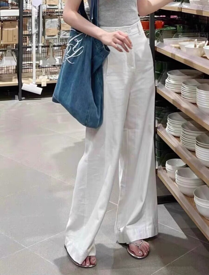 Straight wide leg pants drape casual pants for women