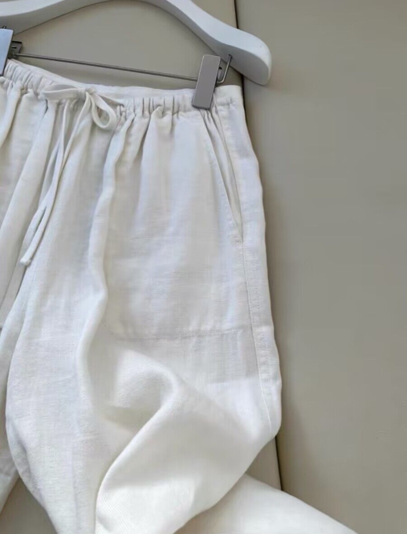 Drape cotton linen summer Casual lazy wide leg pants