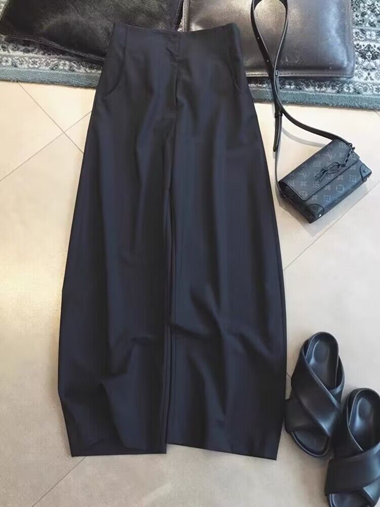 Banana high waist wide leg unique black long pants