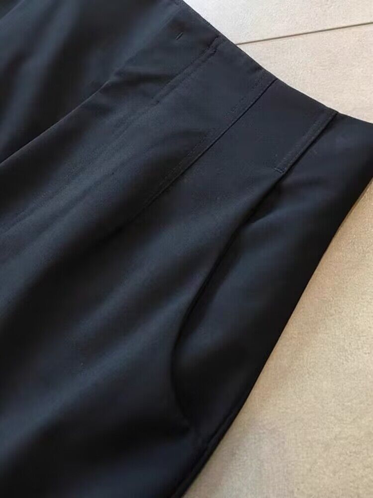 Banana high waist wide leg unique black long pants