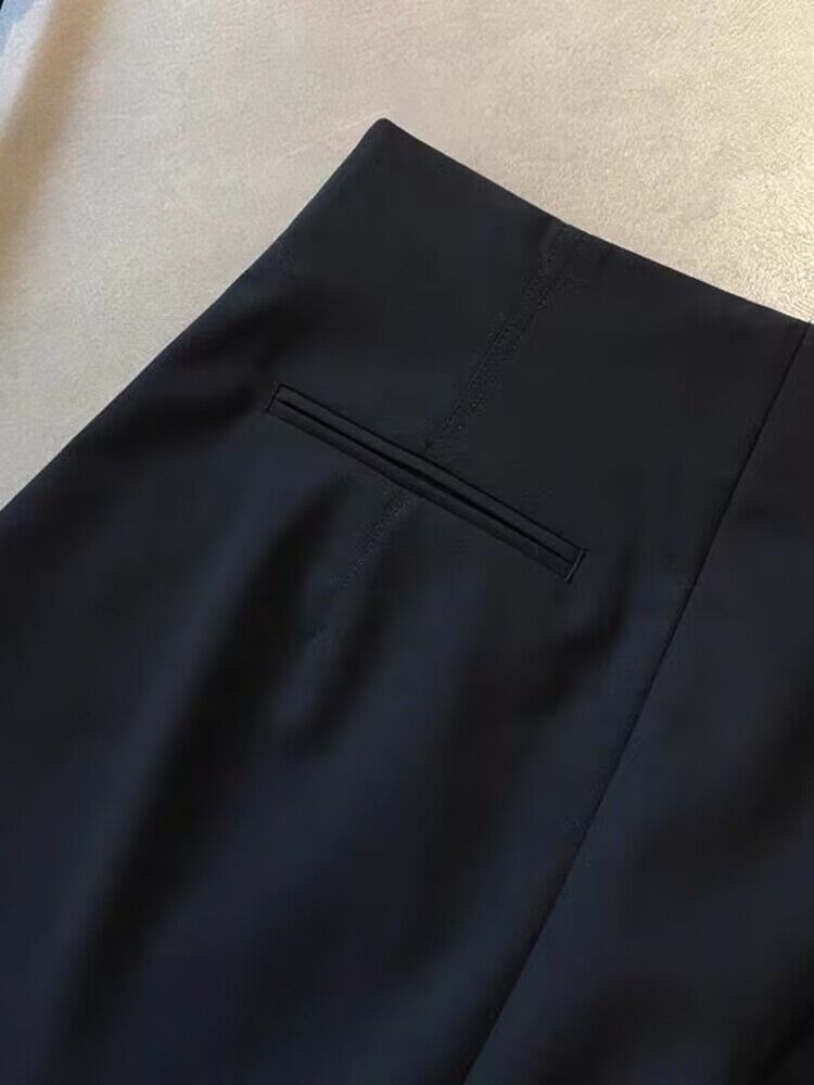 Banana high waist wide leg unique black long pants