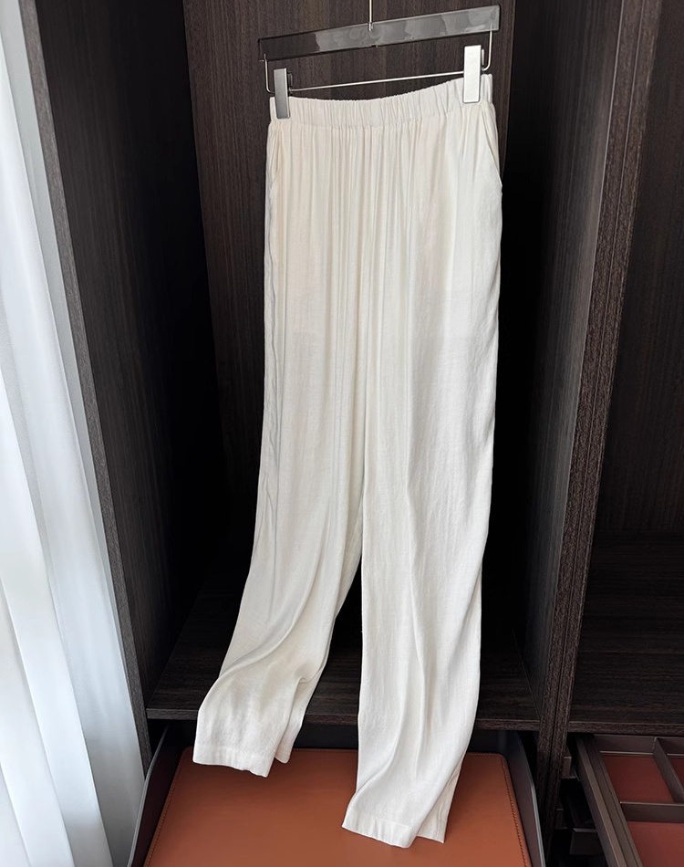 Cotton linen wide leg pants summer pants for women