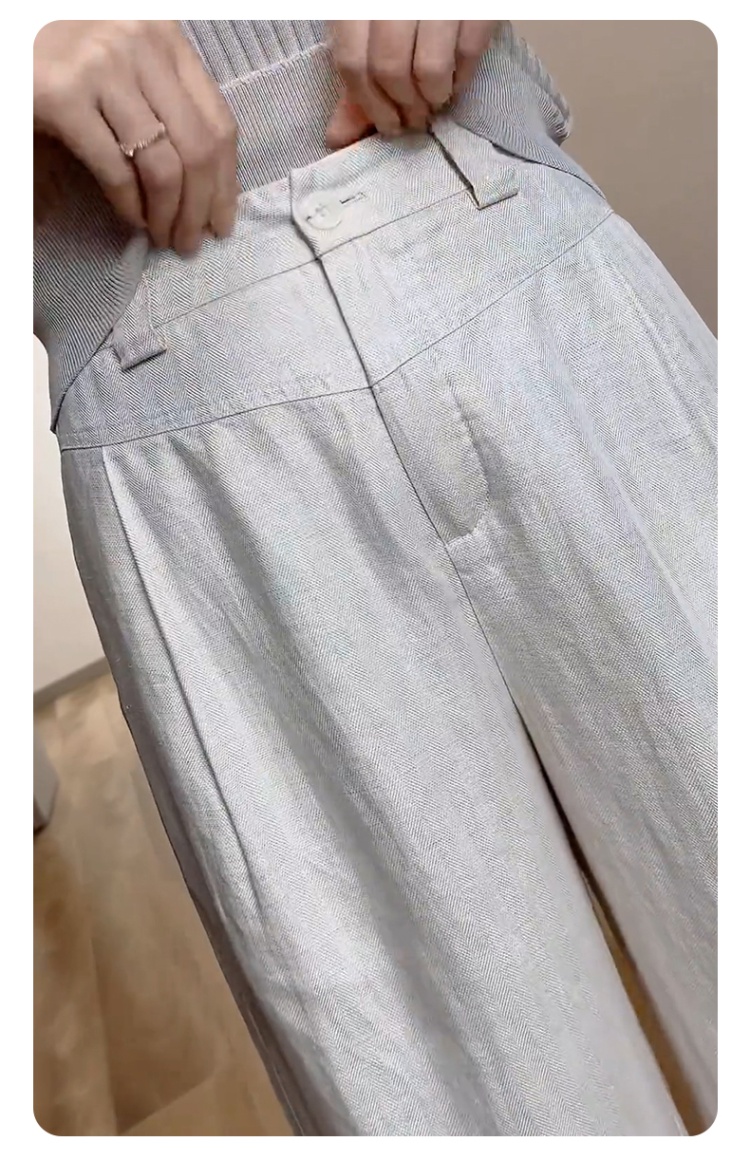 Flax Casual pants summer wide leg pants for women