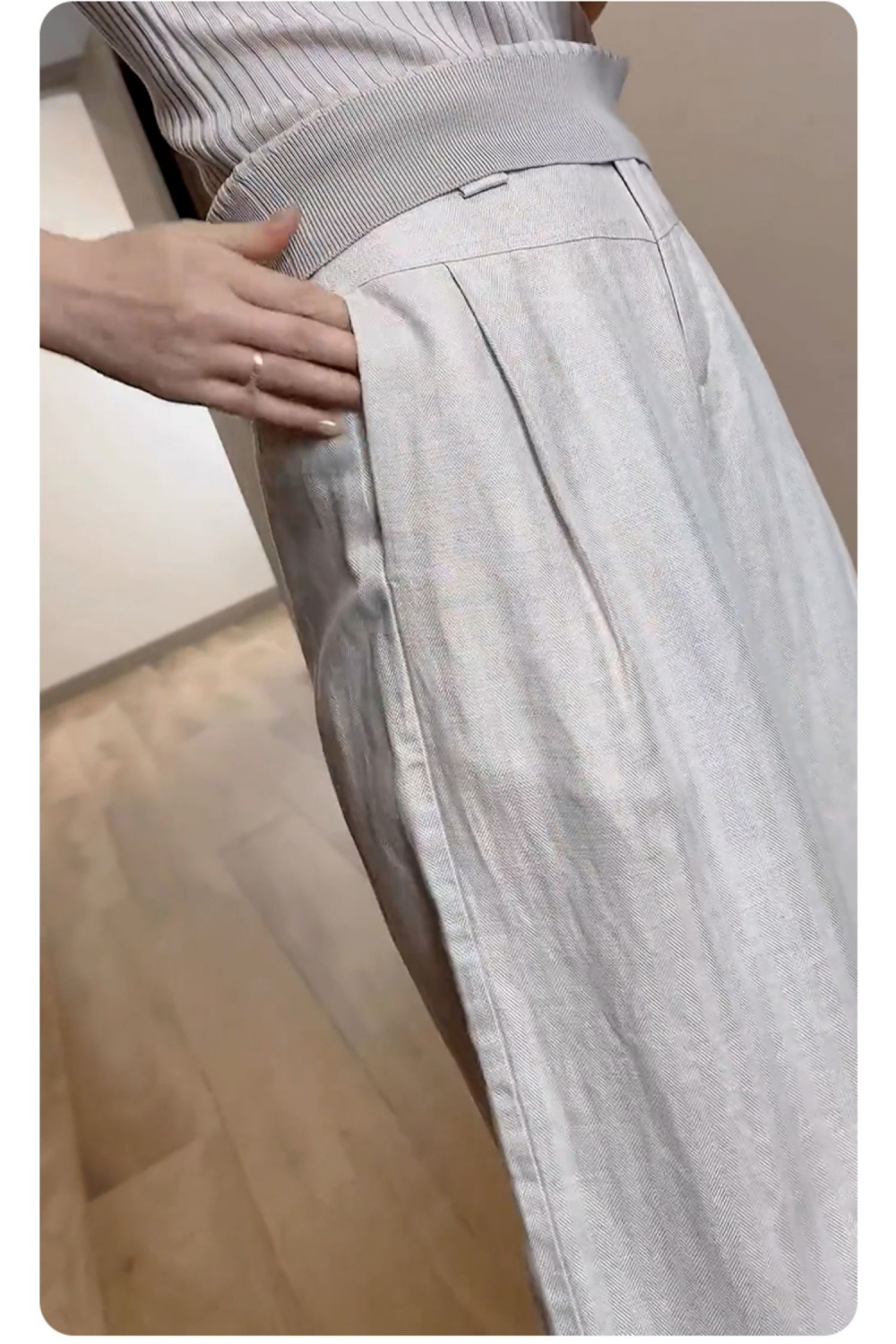 Flax Casual pants summer wide leg pants for women