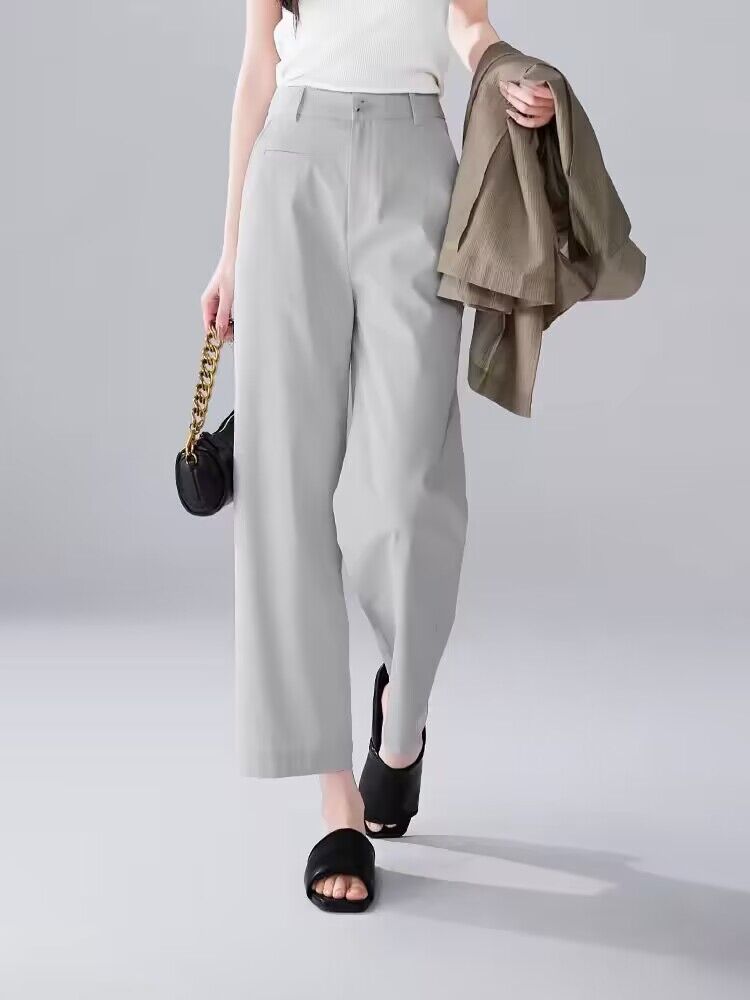 Wide leg summer casual pants loose business suit for women