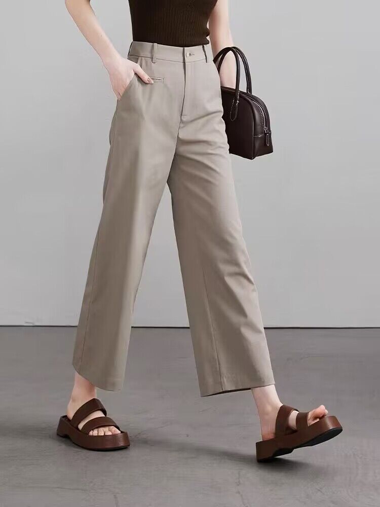 Wide leg summer casual pants loose business suit for women