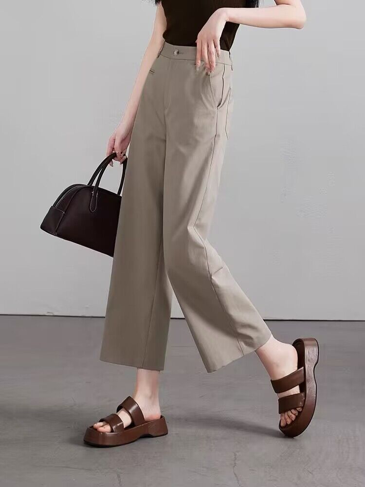 Wide leg summer casual pants loose business suit for women