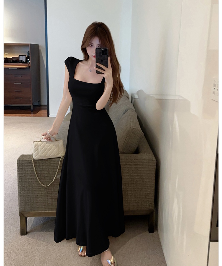 Pinched waist drape dress temperament long dress for women