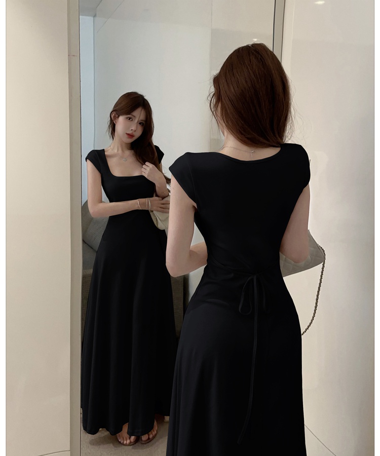 Pinched waist drape dress temperament long dress for women