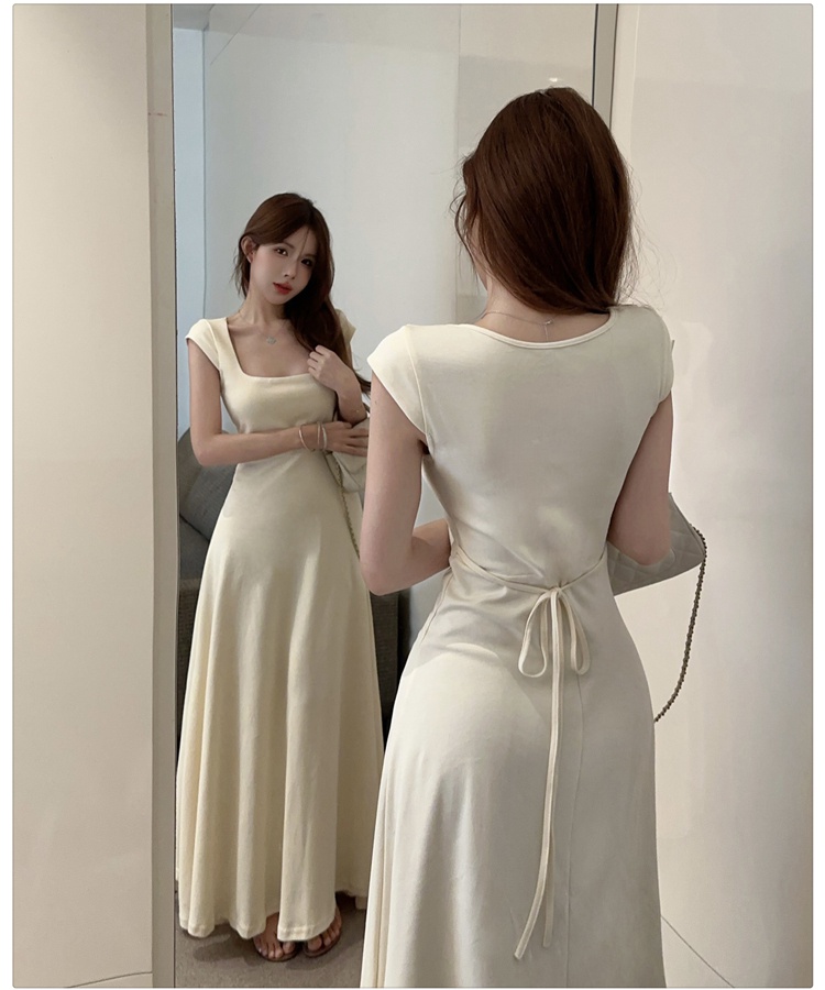 Pinched waist drape dress temperament long dress for women