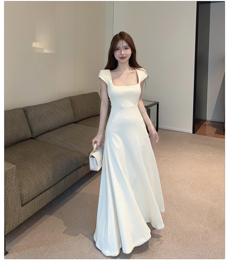 Pinched waist drape dress temperament long dress for women