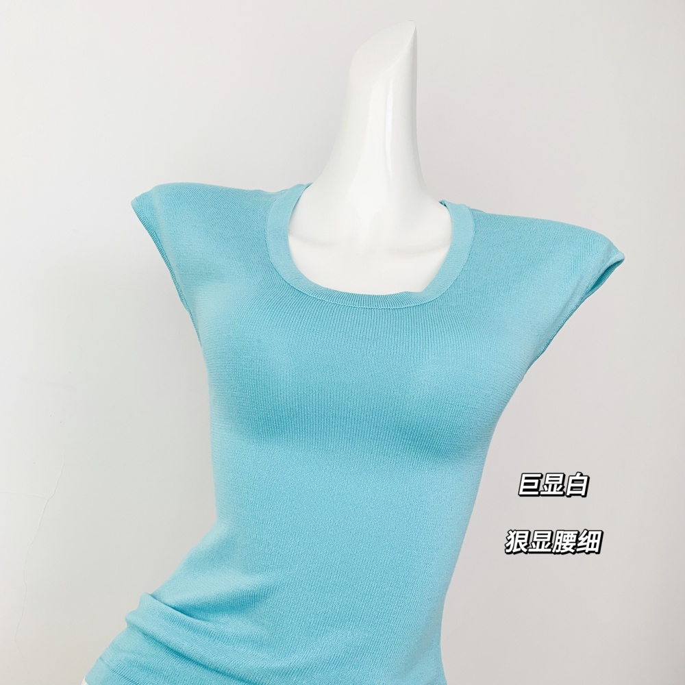 Light pure short sleeve T-shirt enticement slim tops