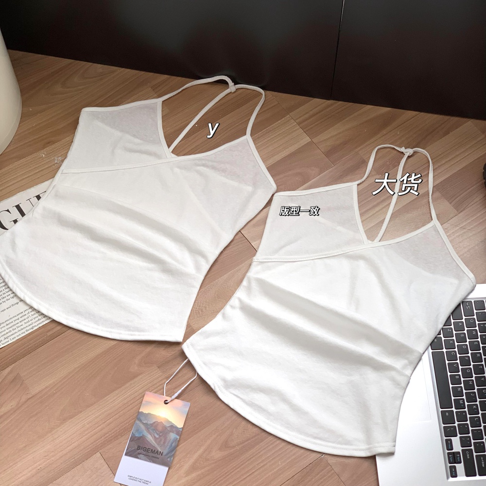 Cross collar sleeveless halter tops for women