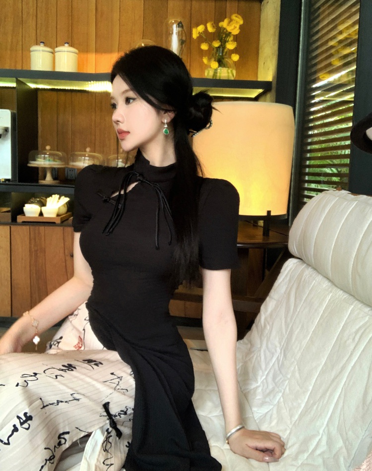 Chinese style fashion T-shirt irregular dress 2pcs set