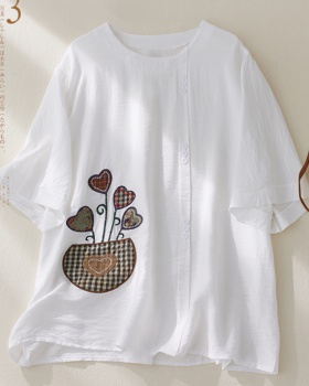 Summer Korean style tops embroidered T-shirt for women