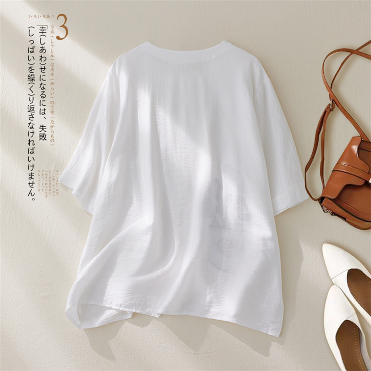 Summer Korean style tops embroidered T-shirt for women