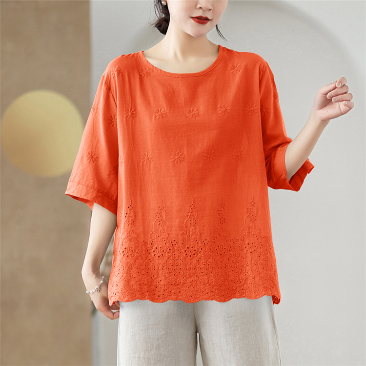 Large yard pullover tops crochet short sleeve T-shirt