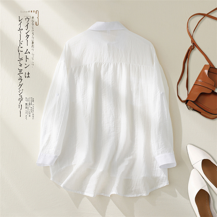 Enlarge all-match Korean style shirt pure simple tops for women