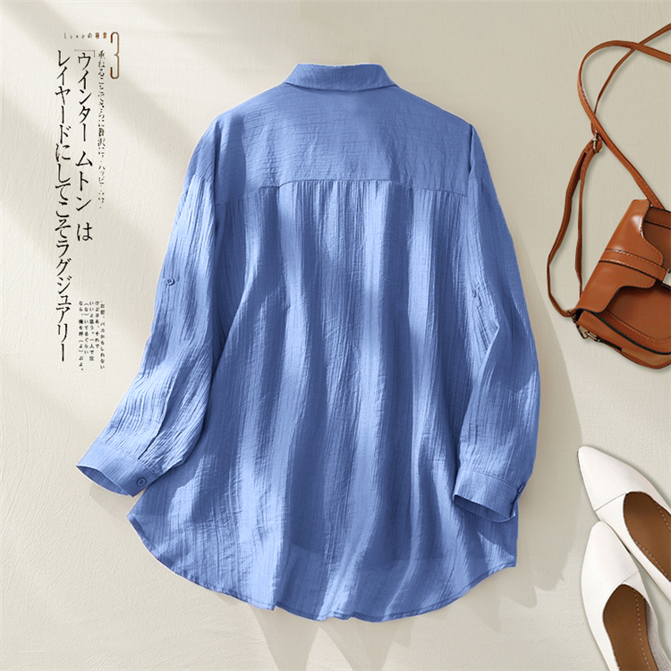 Enlarge all-match Korean style shirt pure simple tops for women