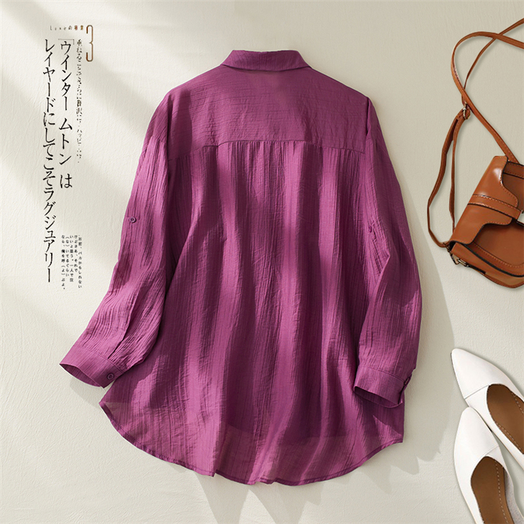 Enlarge all-match Korean style shirt pure simple tops for women