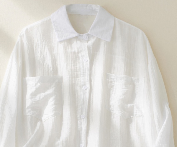 Enlarge all-match Korean style shirt pure simple tops for women