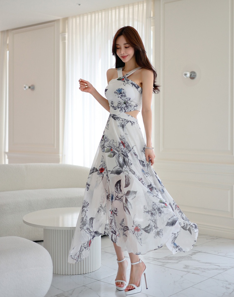 Temperament summer long dress chiffon dress