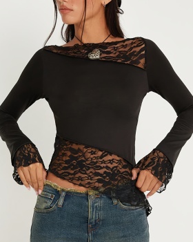 Spring and autumn European style sexy fashion tops