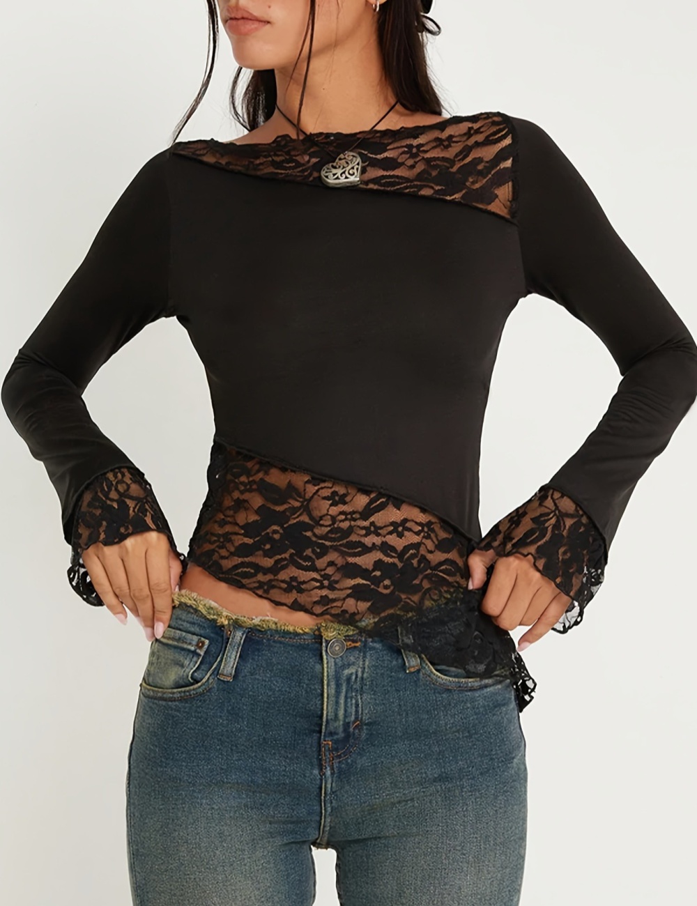 Spring and autumn European style sexy fashion tops