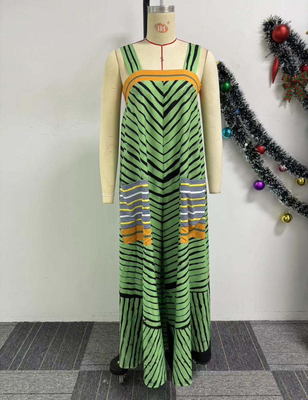 Printing sling sexy large wide leg mixed colors jumpsuit