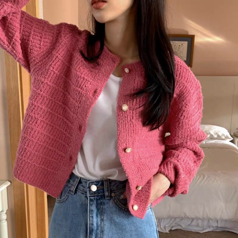 Retro cardigan Korean style tops for women