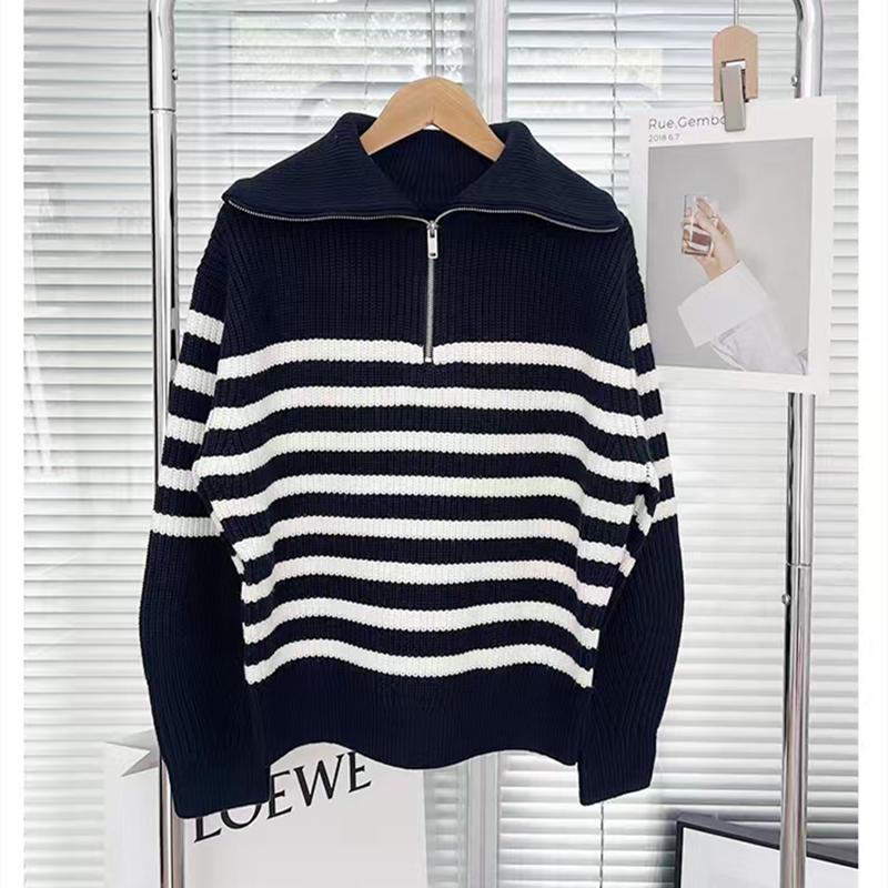 Autumn and winter pullover half zip high collar sweater