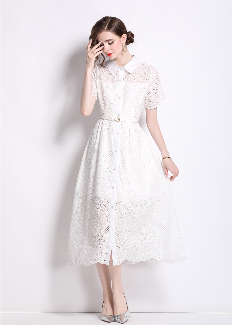 Cotton summer embroidery vacation dress