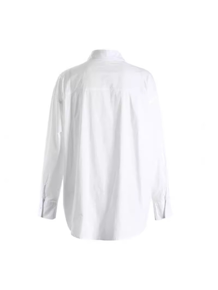 Stereoscopic temperament long sleeve hollow shirt