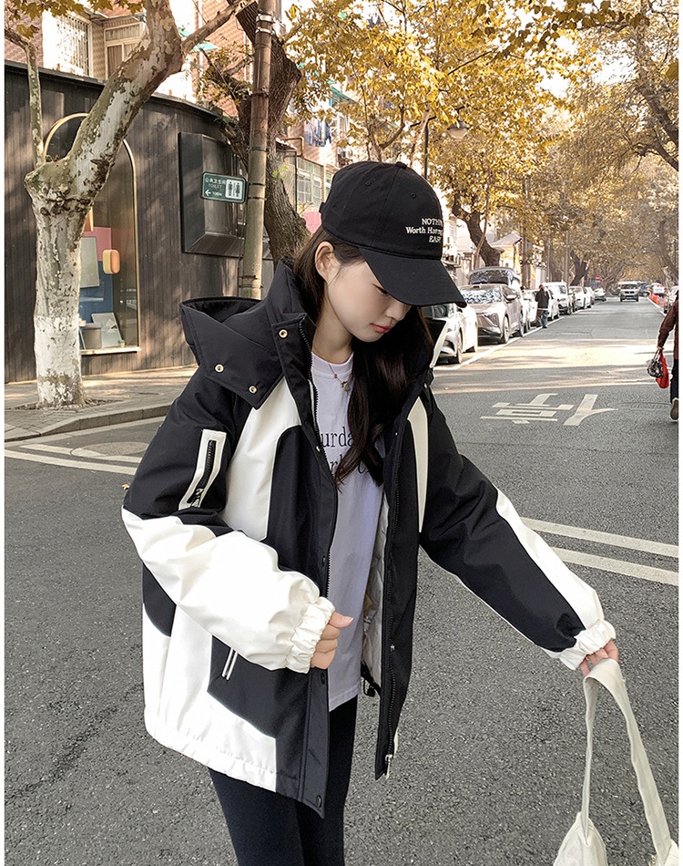 Outdoor sports loose cotton coat short winter coat for women