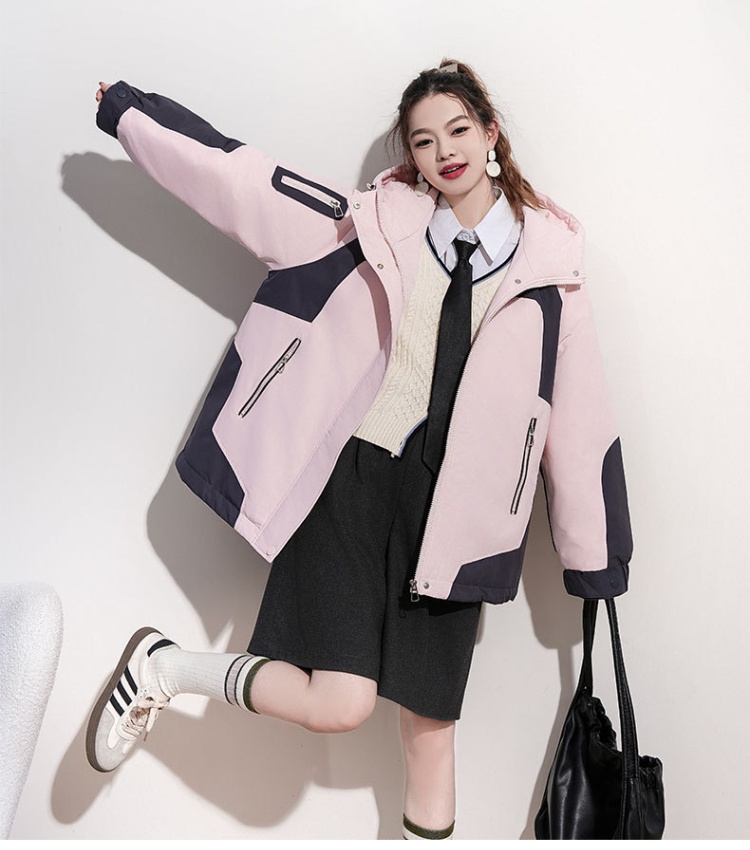 Outdoor sports loose cotton coat short winter coat for women